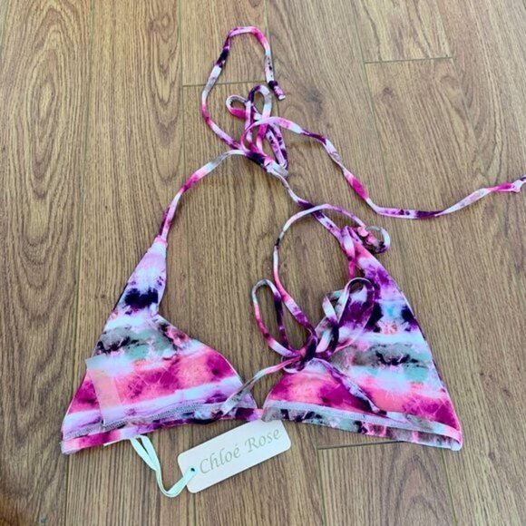 Revolve Chloe Rose Swimwear Dream On Triangle Bikini Set - Picture 7 of 10